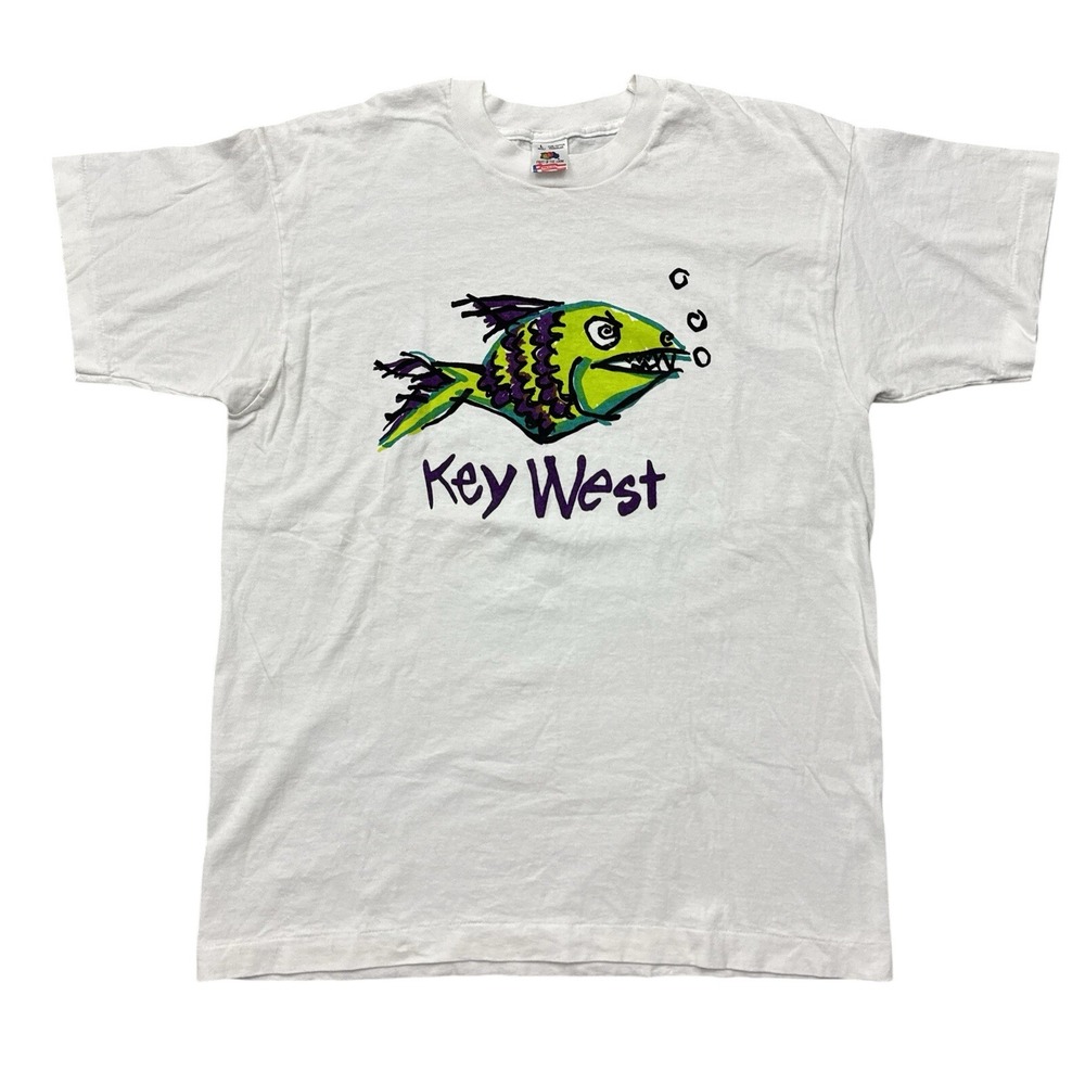 Vintage 90s Key West Florida Tropical Fish T Shirt